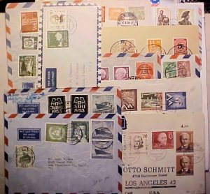 BERLIN 11 SMALL COVERS 1950'/1980'S CAT 97 EURO (=$139.00) MOSTLY AIR TO USA