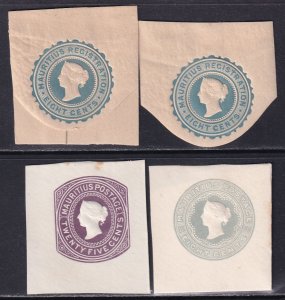 Mauritius 1800's Cut Squares MNH