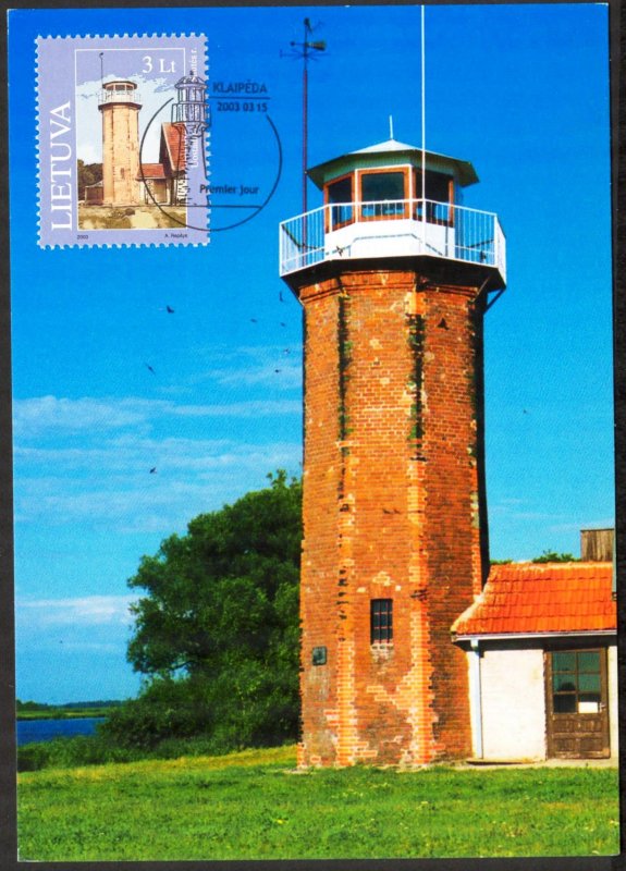 Lithuania 2003 Lighthouses Uostadvaris Mi. 815 Maxi Card FDC