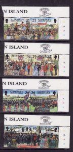 Alderney-Sc#155-62- id13-unused NH set-Military-Ships-Garrison Island-2000-