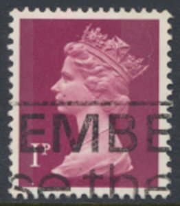 GB 1p Machin  SG X844 Used phosphor shift  SC# MH23  see scans