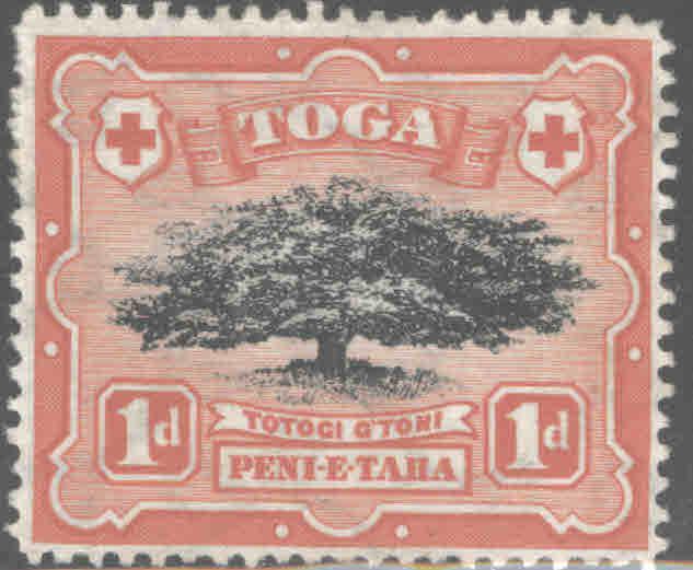 TONGA  Scott 40 MH*1897 Ovava tree stamp turtle watermark