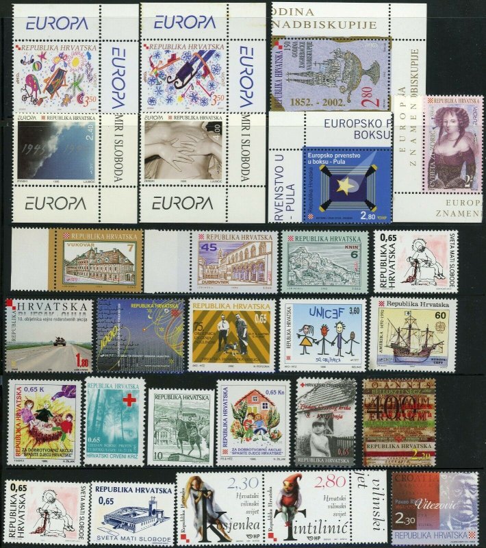 CROATIA Modern Postage Stamp Souvenir Sheet Collection Mint NH