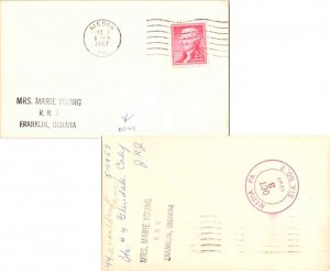 United States Pennsylvania Media Sta. No. 2 1957 violet double ring  DPO  Pos...