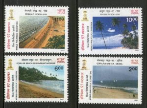 India 1997 Tourism Beaches of India 4V Sc 1648-51 MNH