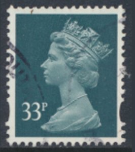 GB  Machin 33p SG Y1696 2 bands Used SC# MH261  see scans & details