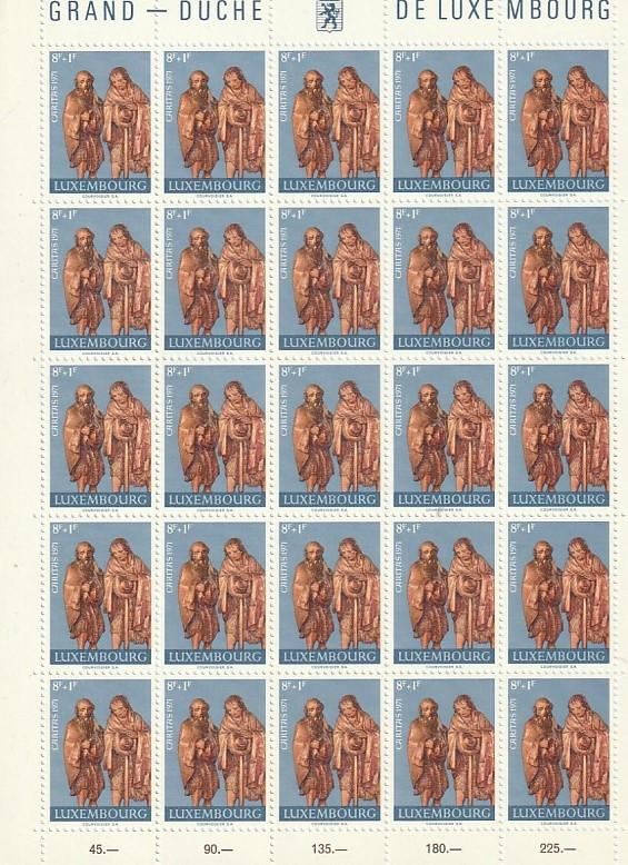 B282-B286 Luxembourg Semi-Postal Mint OGNH sheets of 25