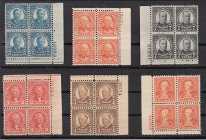 637/711 Mixed Hand selected NH plate block lot Nice!