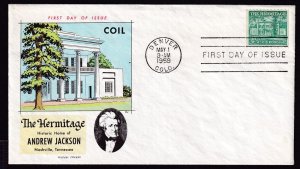 1959 Andrew Jackson Hermitage Sc 1054 FDC LIberty Issue with Fluegel cachet (WJ