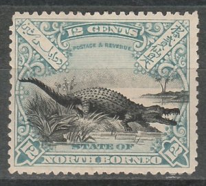 NORTH BORNEO 1897 CROCODILE 12C PERF 13.5