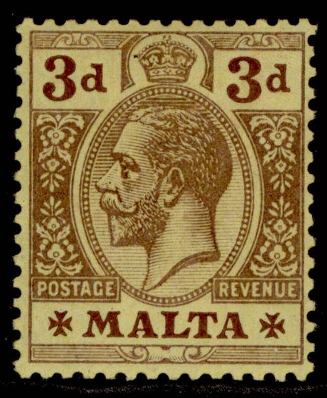 MALTA GV SG78a, 3d purple/orange-buff, LH MINT. Cat £75.