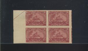 RB28a Var Revenue Mint Block of 4 Stamps IMPERF HORIZONTAL Var. (By 548)