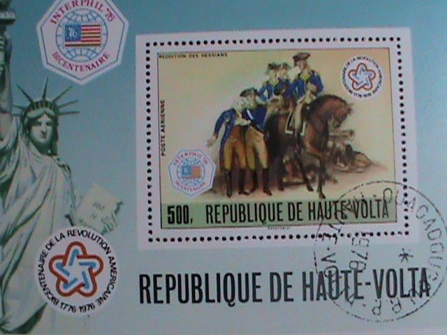 ​Upper Volta Stamp-1976 Interphil'76-Bicentenary  American Revolution  CTO MNH