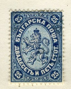 BULGARIA; 1882-85 classic Lion type fine used Shade of 25st. value