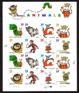 US #3987 - 94, 37c Children Book Animals,  Sheet-VF mint never hinged, Fresh ...