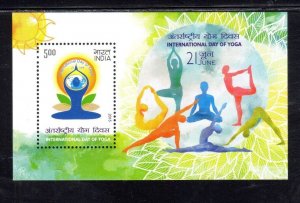 INDIA #2729a 2015 INTERNATIONAL DAY OF YOGA MINT VF NH O.G S/S