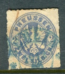 GERMANY; PRUSSIA 1860s classic rouletted issue used 2sg. value , Postmark