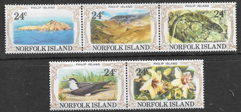 Norfolk Islands #288-a-c, d-e Philip Island (MNH) CV$1.25