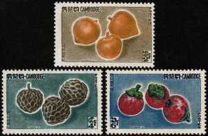 ✔️ CAMBODIA 1962 - FLORA FRUITS - Sc. 109/111 Mi. 140/142 MNH ** [1KHP140]