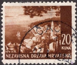 Croatia 45 - Used - 20k Hvar (1941) (cv $0.55) (2)