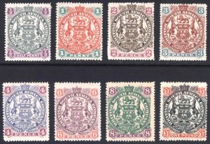 Rhodesia 1897 0.5d-£1 Arms Re-engraved Scott 50-57 SG 66-73 MLH* Cat $134