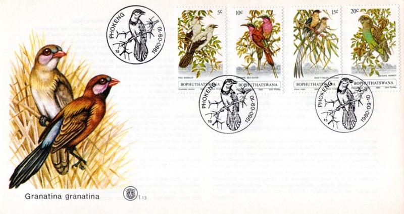 Bophuthatswana - 1980 Birds FDC SG 60-63