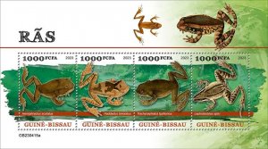 GUINEA BISSAU - 2023 - Frogs - Perf 4v Sheet - Mint Never Hinged