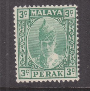 PERAK, MALAYSIA, 1941 thin paper, Sultan, 3c. Green, lhm. 