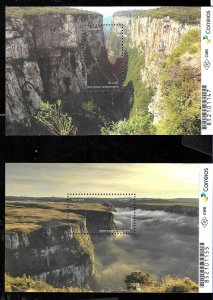 BRAZIL BRASIL 2018 Mountains Cannons Nature souvenirr sheets MNH