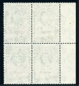 Bechuanaland 1961 QEII 1r on 10s black & red-brown block MNH. SG 167b. Sc 179.