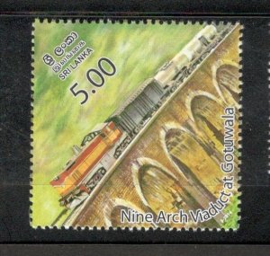 Sri Lanka 2014 Nine Arch Viaduct at Gotuwala Railway Locomotive Train MNH # 3510