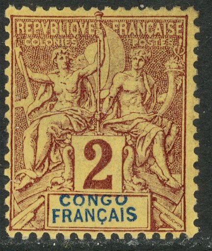 FRENCH CONGO 1892-1900 2c Navigation and Commerce Issue Sc 19 MH