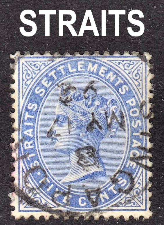Malaya Straits Settlements Scott 45 wtmk CA F to VF used with a nice SON cds.