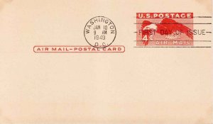 USA 1949 FDC Sc UXC1 First Day Cover Airmail Postal Card United States