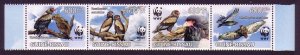 Guinea-Bissau Bateleur Eagle 'Terathopius ecaudatus' Bird WWF strip of 4v