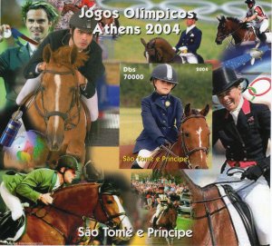 Sao Tome & Principe 2004 ATHENS OLYMPIC EQUESTRIAN S/S IMPERFORATED MNH