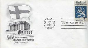 United States, First Day Cover, Finland