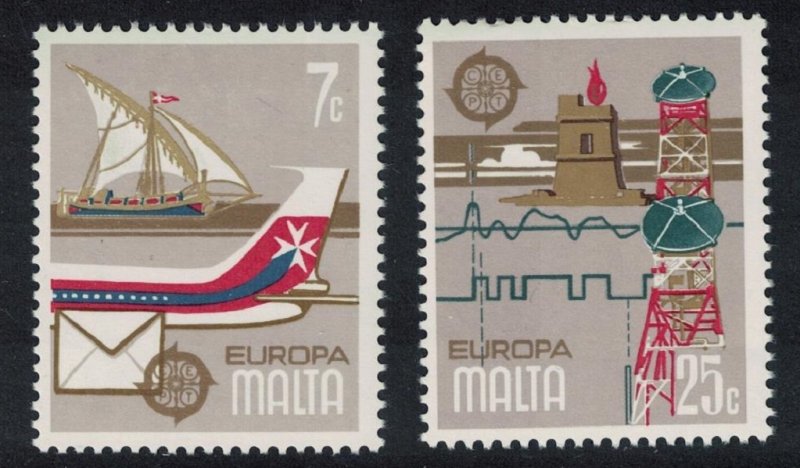 Malta Ship Aircraft Europa Communications 2v 1979 MNH SG#625-626