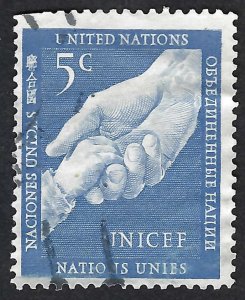 United Nations #5 5¢ International Children's Emergency Fund (1951). Used.