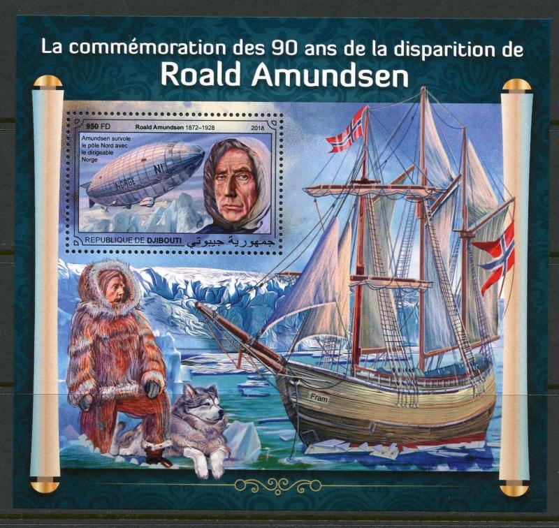 DJIBOUTI 2018 COMMEMORATION OF THE 90th MEMORIAL OF ROALD AMUNDSEN  S/S MINT NH