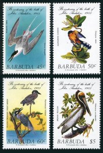 Barbuda 701-704, hinged. Mi 790-793. Audubon,1985. Tern, Cuckoo, Heron, Pelican.