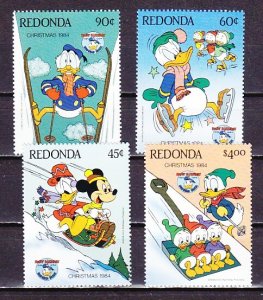 Redonda-Antigua, 1984 issue. Walt Disney`s Winter Sports issue.