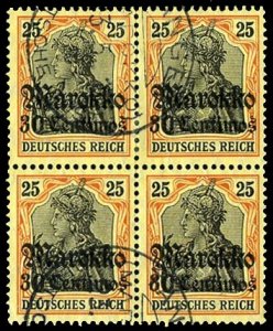 German Colonies, German Offices in Morocco #49 (Mi. 50) Cat€80+, 1911 30c o...