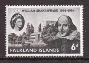 Falkland Islands   #149  MH  1964  Shakespeare