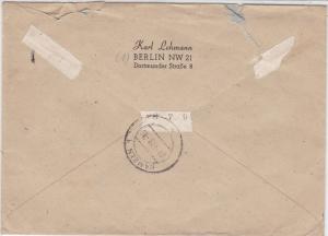 Germany 1948 Berlin Cancel Registered Multiple Stamps Cover Ref 24015