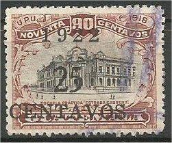 GUATEMALA, 1922, used  25c on 90c, Surcharged Scott 183