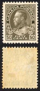 Canada SG215 50c Sepia (Dry) Very Fine M/M (HM) Unitrade Cat 130