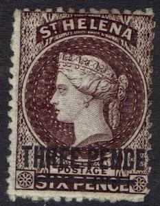 ST HELENA 1864 QV 3D ON 6D WMK CROWN CC PERF 12.5