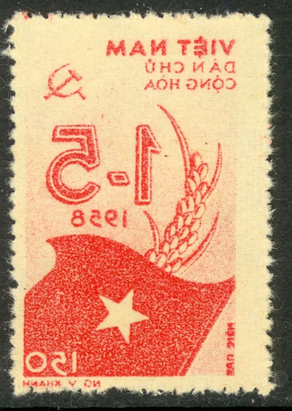 VIETNAM NORTH 1958 OFFSET OF RED 50d MAY DAY Issue Sc 69var CTO Used