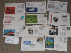 10 Different covers with Train Cachets & Stamps from around the world, Lot# TC2